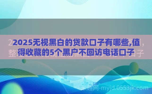 2025无视黑白的贷款口子有哪些,值得收藏的5个黑户不回访电话口子