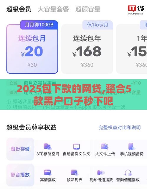 2025包下款的网贷,整合5款黑户口子秒下吧