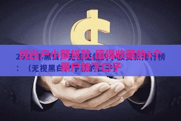 纯白户小额贷款,值得收藏的5个黑户转下口子