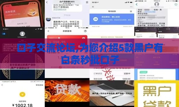 口子交流论坛,为您介绍5款黑户有白条秒批口子