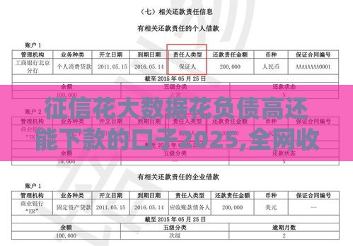 征信花大数据花负债高还能下款的口子2025,全网收集5个黑户口子交流qq群