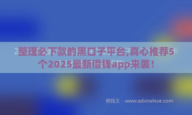 整理必下款的黑口子平台,真心推荐5个2025最新借钱app来袭！