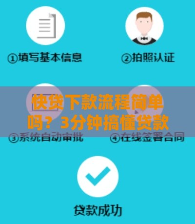 快贷下款流程简单吗？3分钟搞懂贷款步骤！