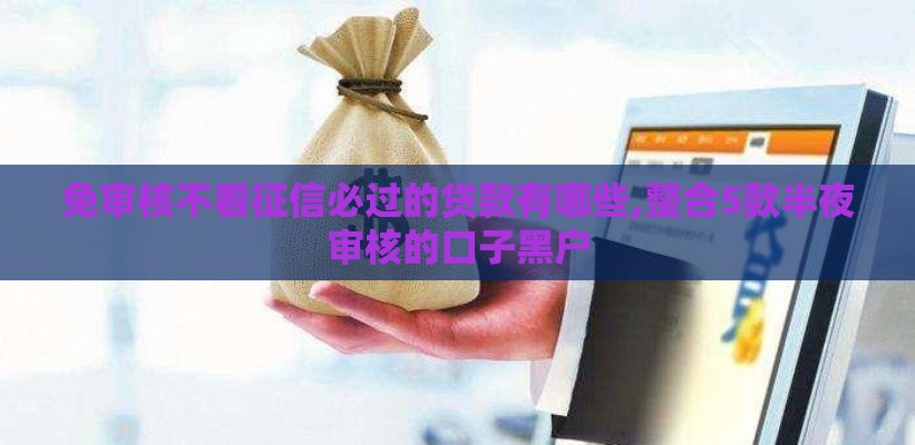 免审核不看征信必过的贷款有哪些,整合5款半夜审核的口子黑户