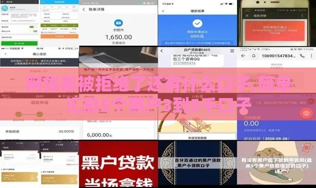 网贷都被拒绝了还有什么口子,简单汇总5个黑户3到5千口子