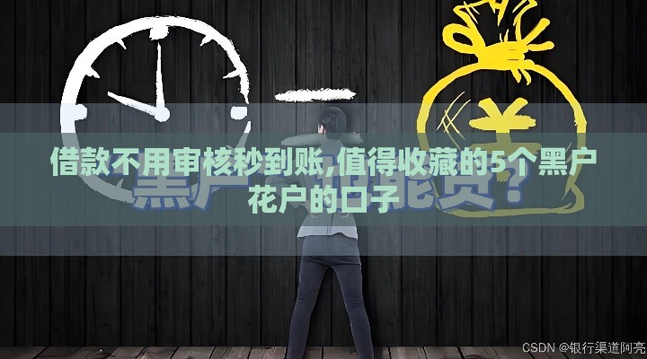 借款不用审核秒到账,值得收藏的5个黑户花户的口子