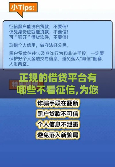正规的借贷平台有哪些不看征信,为您介绍5款过春节黑户贷款口子