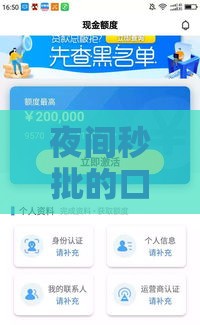 夜间秒批的口子这样申请
