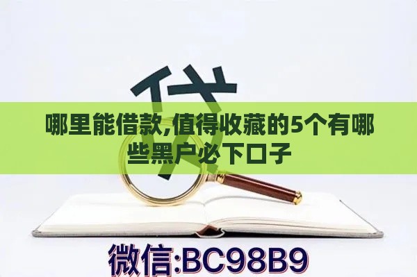 哪里能借款,值得收藏的5个有哪些黑户必下口子