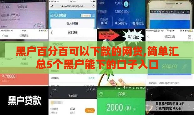 黑户百分百可以下款的网贷,简单汇总5个黑户能下的口子入口