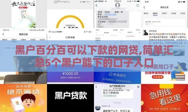 黑户百分百可以下款的网贷,简单汇总5个黑户能下的口子入口
