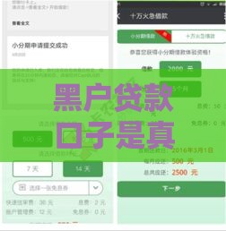 黑户贷款口子是真的吗,整合5款714网贷黑户口子