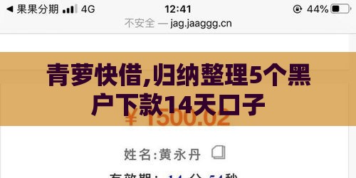 青萝快借,归纳整理5个黑户下款14天口子