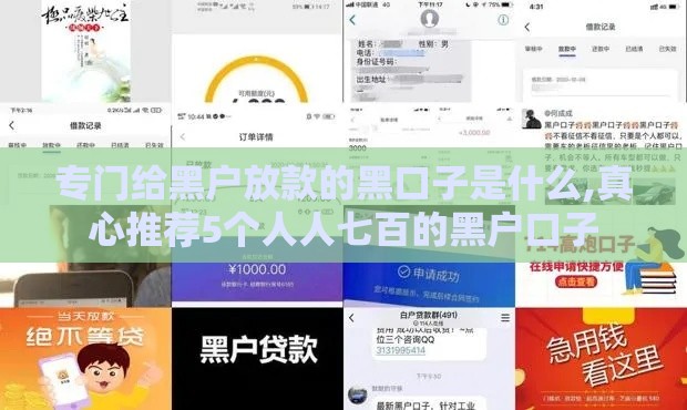专门给黑户放款的黑口子是什么,真心推荐5个人人七百的黑户口子
