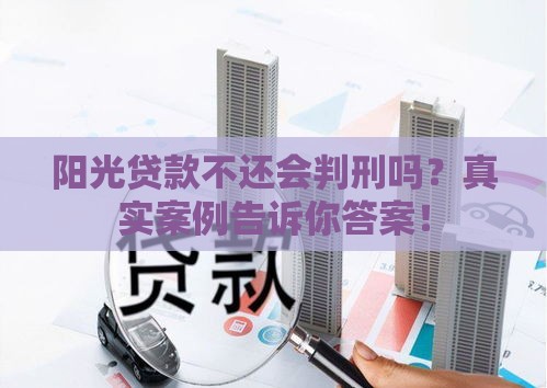 阳光贷款不还会判刑吗？真实案例告诉你答案！
