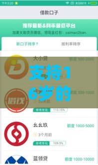 支持16岁的小额借款软件,精心分析5款黑户口子秒下小额