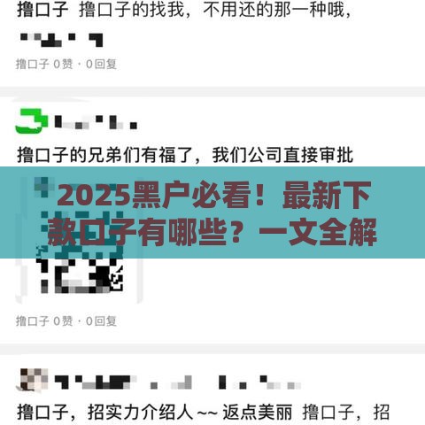 2025黑户必看！最新下款口子有哪些？一文全解析