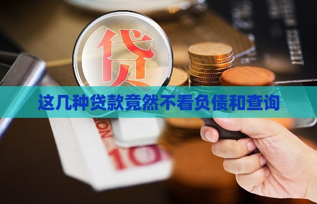 这几种贷款竟然不看负债和查询