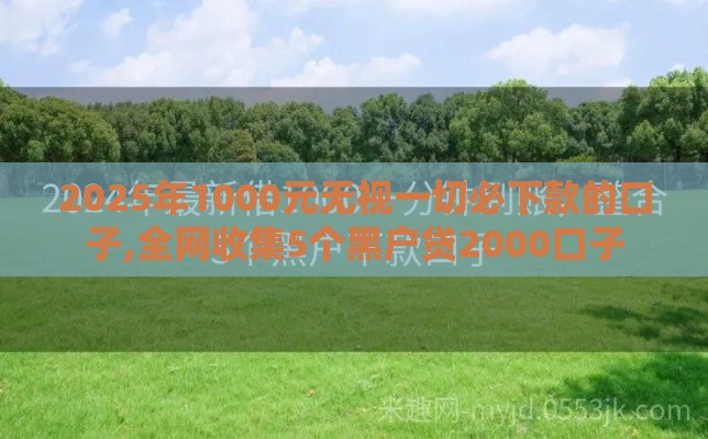 2025年1000元无视一切必下款的口子,全网收集5个黑户贷2000口子 2025年1000元无视一切必下款的口子,全网收集5个黑户贷2000口子