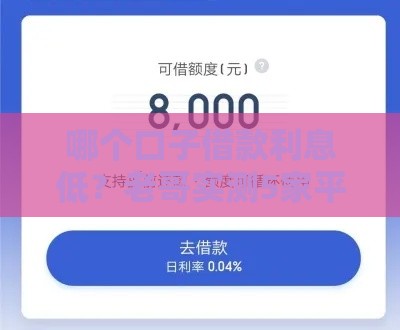 哪个口子借款利息低？老哥实测5家平台 手把手教你避坑！