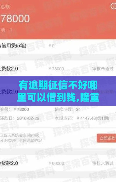 有逾期征信不好哪里可以借到钱,隆重介绍5个黑户不审核放款口子