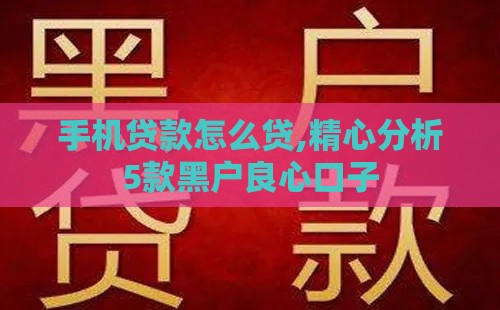 手机贷款怎么贷,精心分析5款黑户良心口子