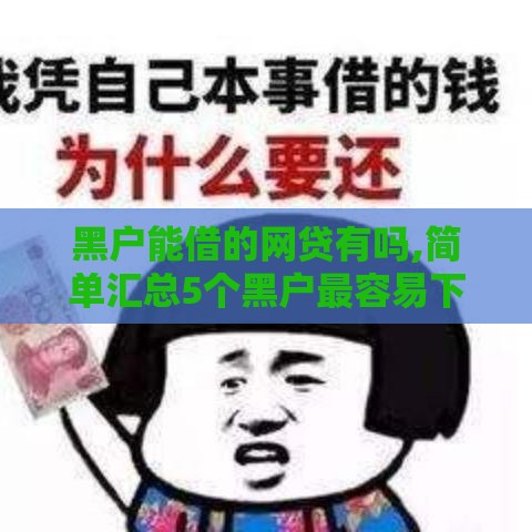 黑户能借的网贷有吗,简单汇总5个黑户最容易下的口子