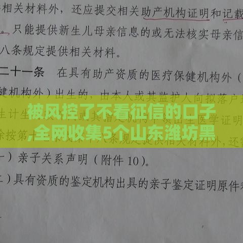 被风控了不看征信的口子,全网收集5个山东潍坊黑户口子