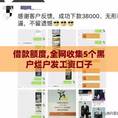 借款额度,全网收集5个黑户烂户发工资口子