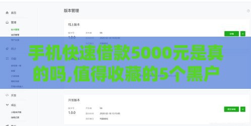 手机快速借款5000元是真的吗,值得收藏的5个黑户自动审核的口子