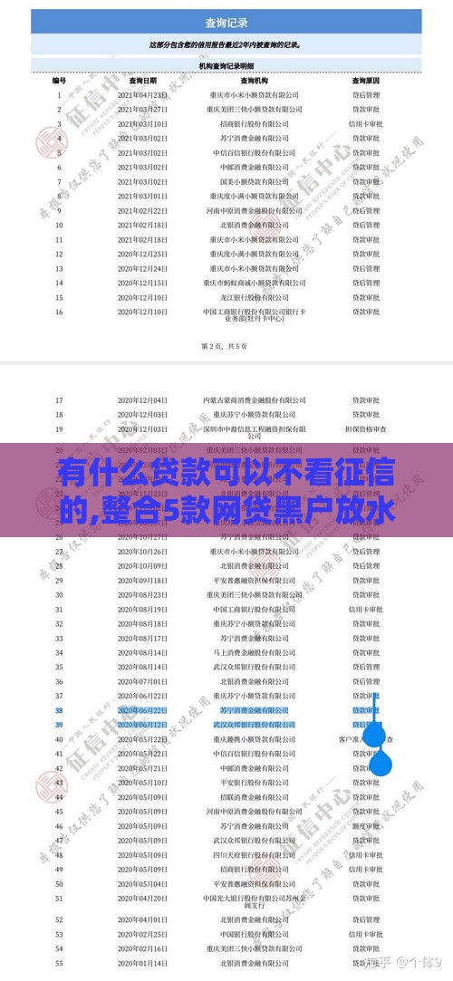 有什么贷款可以不看征信的,整合5款网贷黑户放水口子