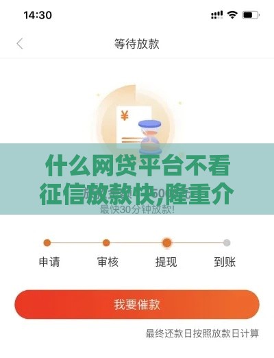 什么网贷平台不看征信放款快,隆重介绍5个有信用卡黑户口子