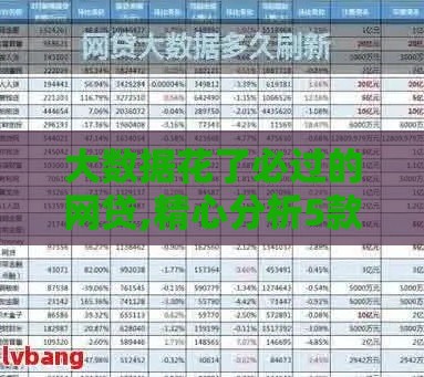 大数据花了必过的网贷,精心分析5款黑户网贷下款口子