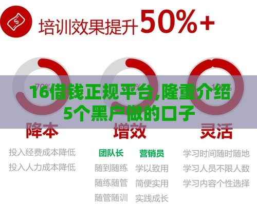 16借钱正规平台,隆重介绍5个黑户做的口子