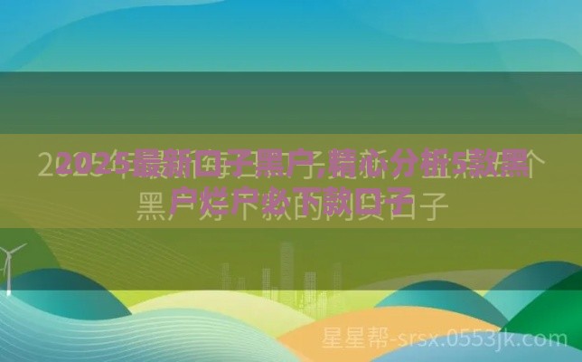 2025最新口子黑户,精心分析5款黑户烂户必下款口子