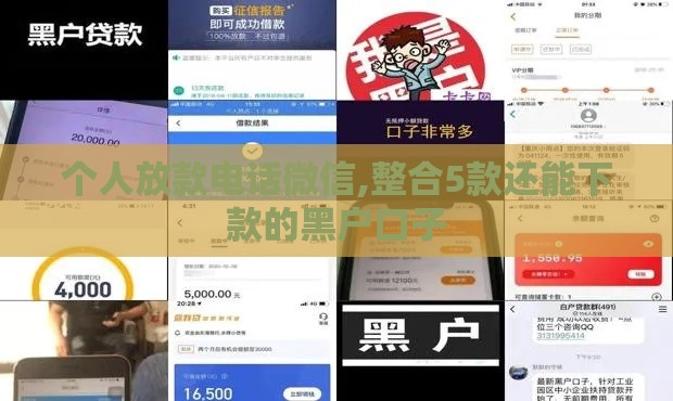 个人放款电话微信,整合5款还能下款的黑户口子