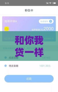 和你我贷一样好下款的口子,归纳整理5个能放款的口子黑户