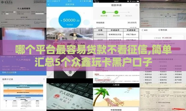 哪个平台最容易贷款不看征信,简单汇总5个众鑫玩卡黑户口子