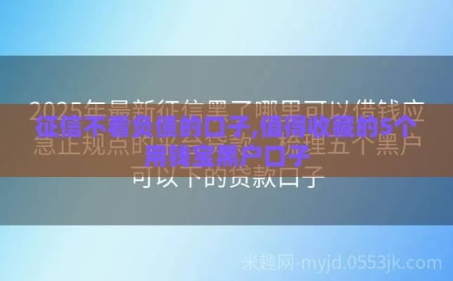 征信不看负债的口子,值得收藏的5个用钱宝黑户口子