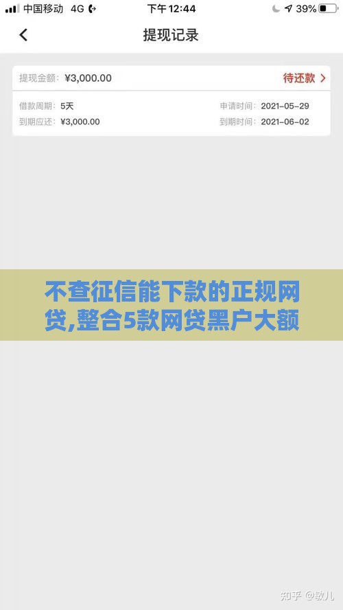 不查征信能下款的正规网贷,整合5款网贷黑户大额口子
