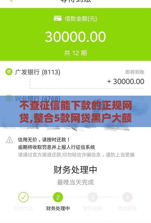 不查征信能下款的正规网贷,整合5款网贷黑户大额口子