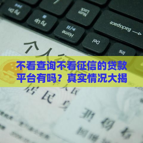不看查询不看征信的贷款平台有吗？真实情况大揭秘！