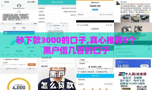 秒下款3000的口子,真心推荐5个黑户借几百的口子
