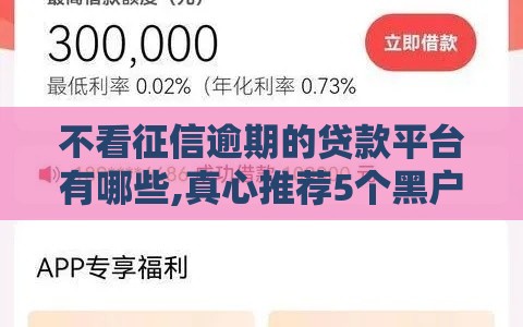 不看征信逾期的贷款平台有哪些,真心推荐5个黑户秒批500口子