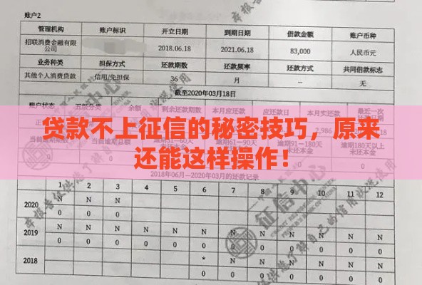 贷款不上征信的秘密技巧，原来还能这样操作！
