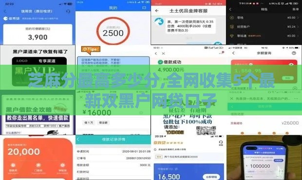 芝麻分最高多少分,全网收集5个最新双黑户网贷口子