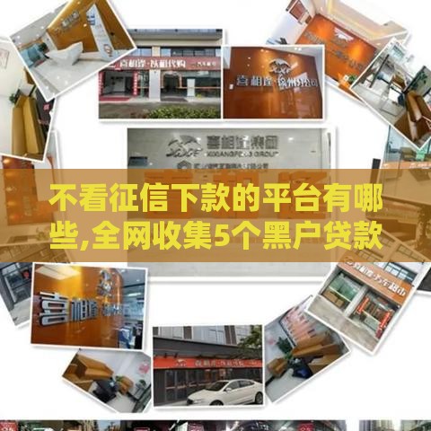 不看征信下款的平台有哪些,全网收集5个黑户贷款口子代理