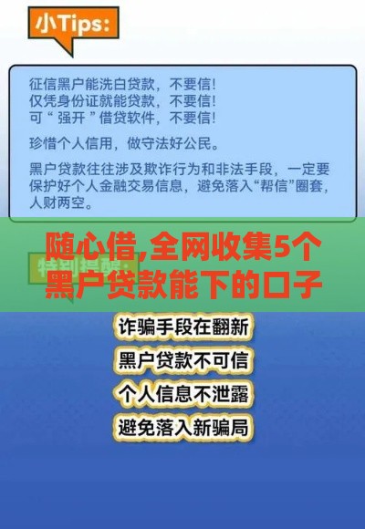随心借,全网收集5个黑户贷款能下的口子