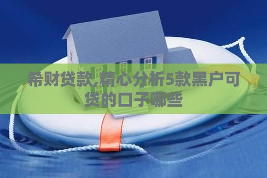 希财贷款,精心分析5款黑户可贷的口子哪些