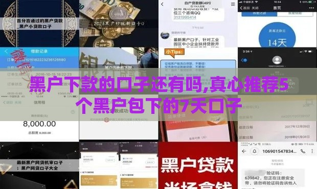黑户下款的口子还有吗,真心推荐5个黑户包下的7天口子